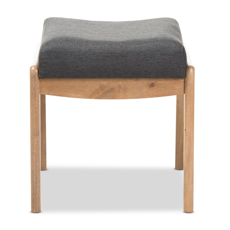 Mid-Century Grey Fabric Ottoman by Baxton Studio