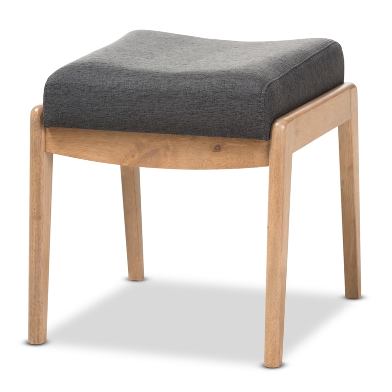 Mid-Century Grey Fabric Ottoman by Baxton Studio