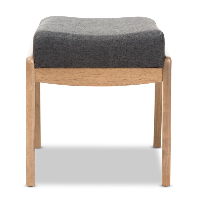 Mid-Century Grey Fabric Ottoman by Baxton Studio