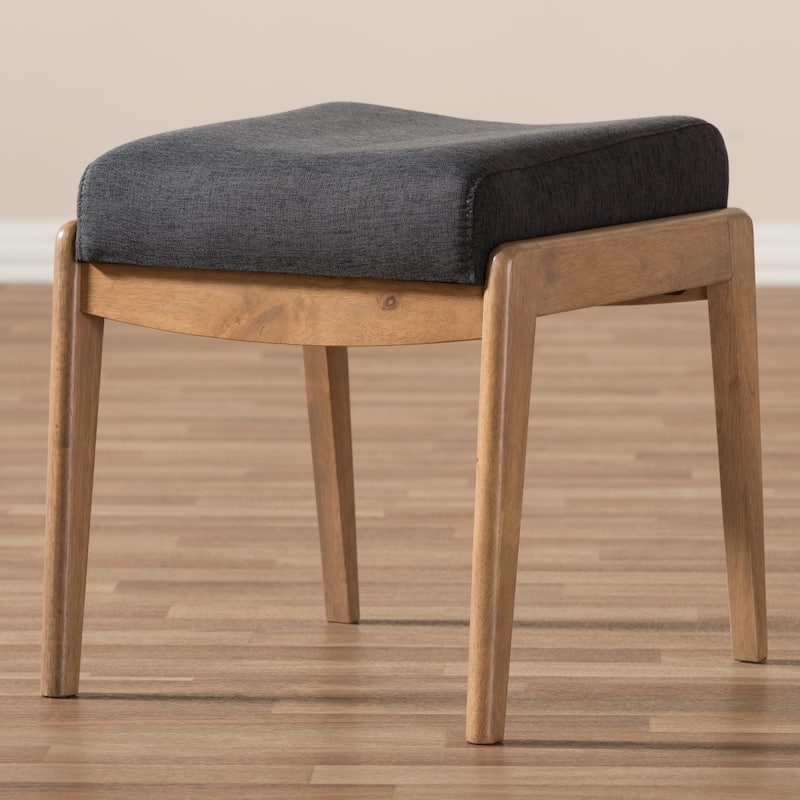 Mid-Century Grey Fabric Ottoman by Baxton Studio