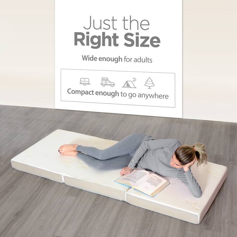 Milliard 4-inch Tri Folding Mattress (25"x 75") w/ removable cover