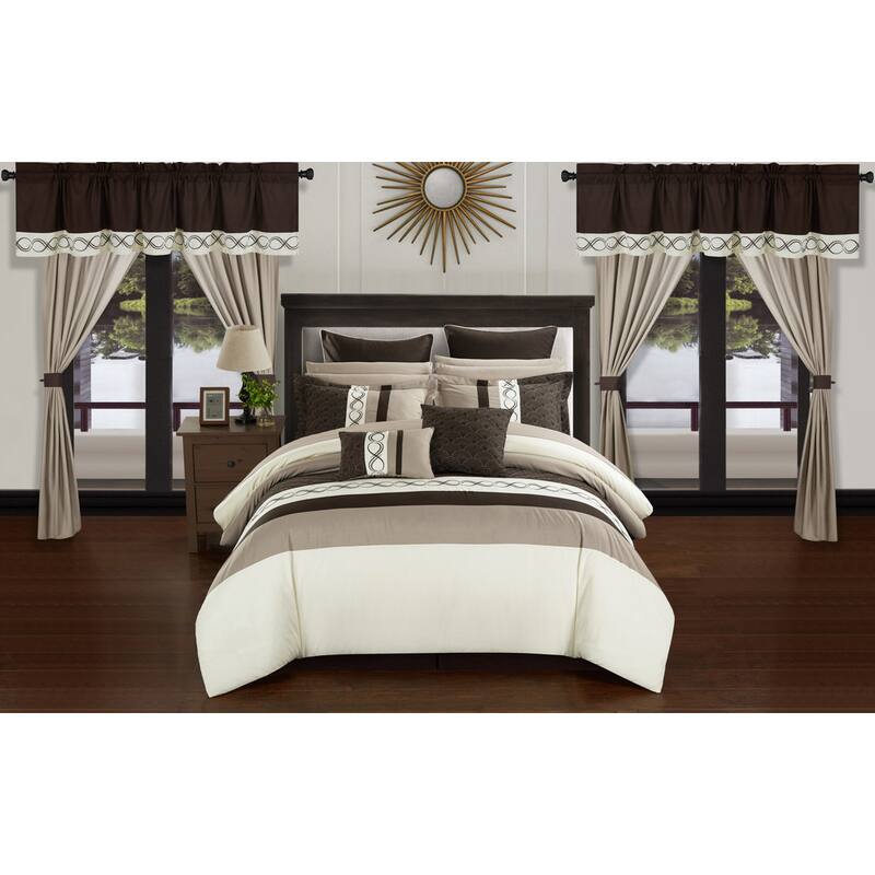 Chic Home Rinat Beige Color Block 24 Piece Room in a Bag - Overstock ...