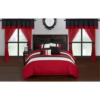 Chic Home Rinat Red Color Block 24 Piece Room In A Bag Chic Home Rinat Red Color Block 24 Piece Room In A Bag