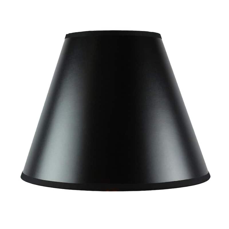 6x12x9.5 Bold Black Parchment Lampshade with True Gold Lining Hard Back Empire