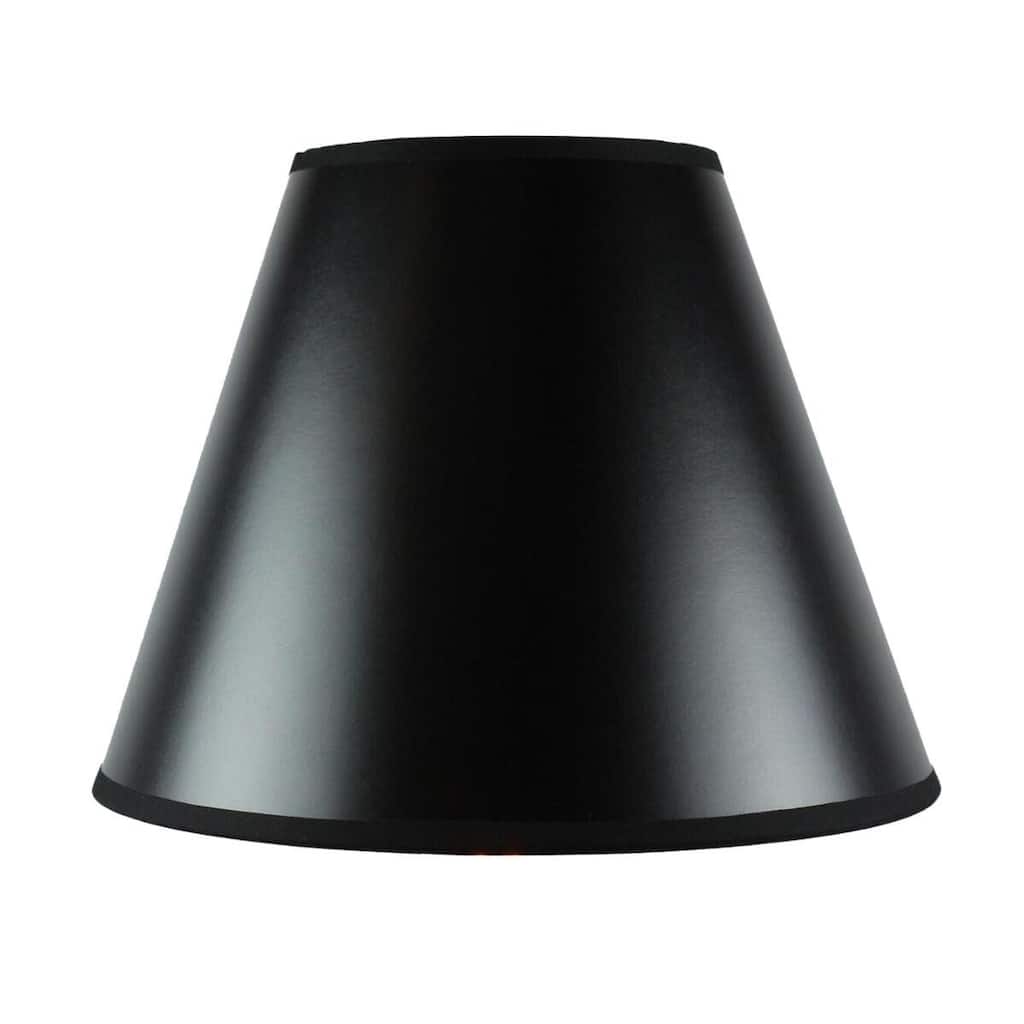 6x12x9.5 Bold Black Parchment Lampshade with True Gold Lining Hard Back Empire