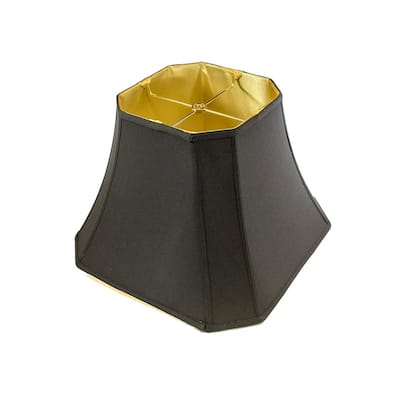 9x16x12 Square Cut Corner Shade Black Fabric/Gold Liner
