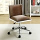 preview thumbnail 1 of 5, Ceto Contemporary Fabric Height Adjustable Office Desk Chair by Furniture of America Brown