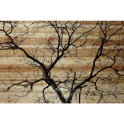 Handmade Branching Out III Print on Natural Pine Wood