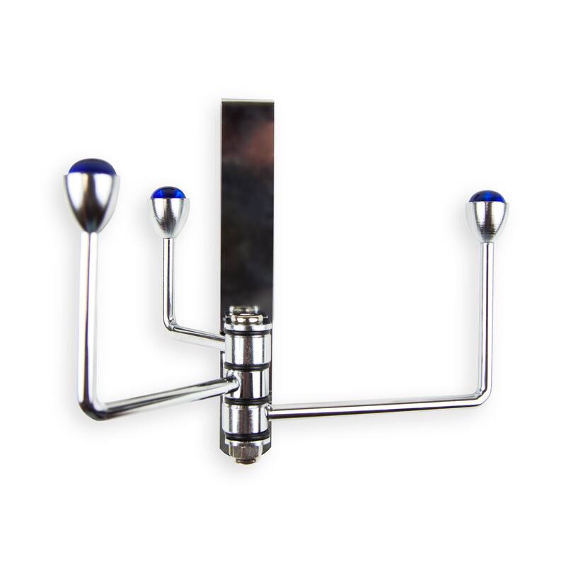 InStyleDesign Over the Door Rotating Door Hooks - 3 Hooks, Chrome