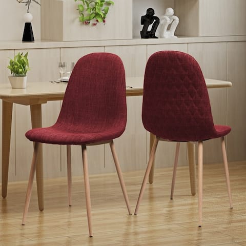 Red Fabric Kitchen Dining Room Chairs Online At Caden Mid Century Fabric Dining Chair Set Of 2 By Christopher Knight Home