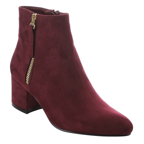 block heel zip side ankle boots