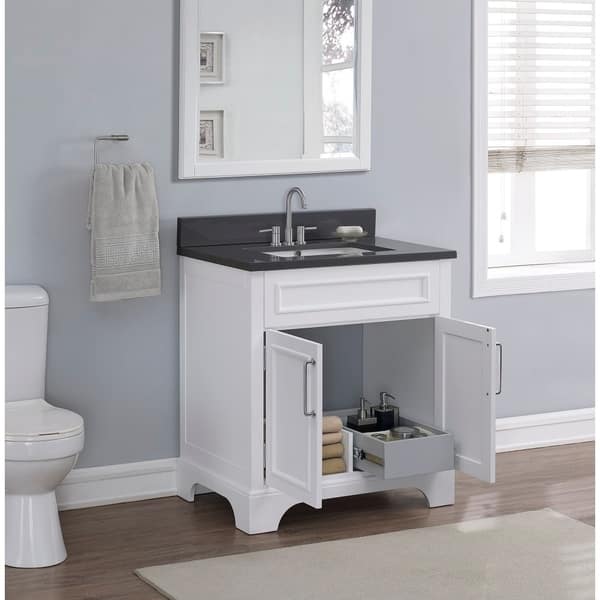 Shop Runfine 30 Inch Bathroom Vanity With Cultured Marble Top White Finish On Sale Overstock 18532274