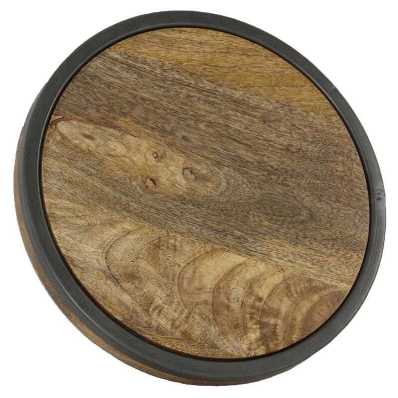 Abbey Artisan Wood and Metal Round Trivet, 11-Inch Round