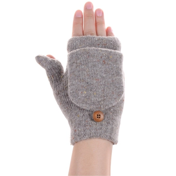 womens fingerless gloves with mitten flap