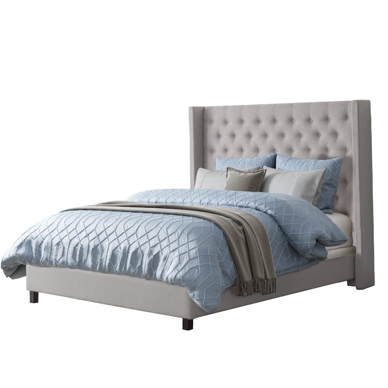 Copper Grove Buje Tufted Fabric Bed with Wings (King)