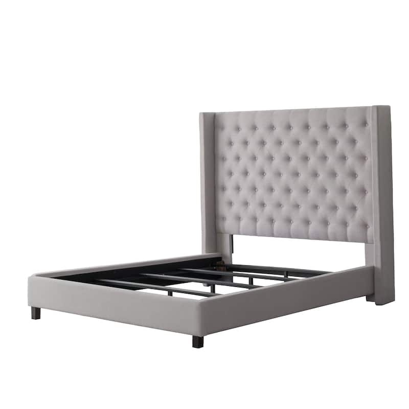 Copper Grove Buje Tufted Fabric Bed with Wings (King)