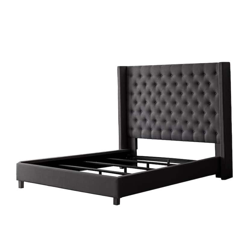 Copper Grove Buje Tufted Fabric Bed with Wings (King)