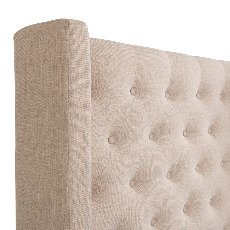 Porch & Den Richwood Tufted Fabric Queen-size Bed with Wings