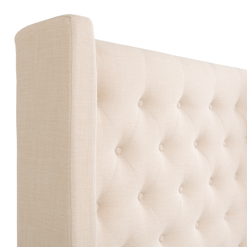 Porch & Den Richwood Tufted Fabric Queen-size Bed with Wings