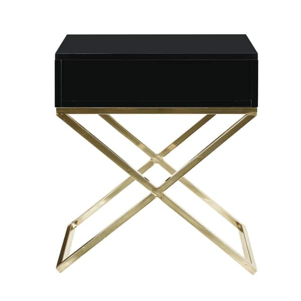 Shop Square Lacquer X Legs End Table Accent Table Nightstand With Drawer On Sale Overstock 18533728