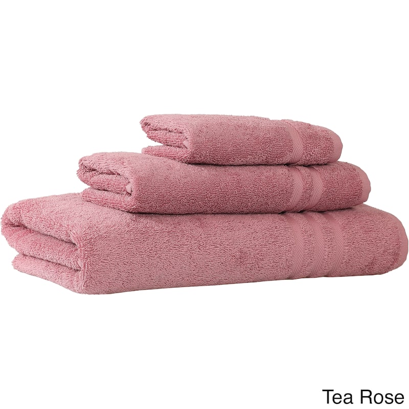 Porch & Den Patterson Hotel Turkish Cotton 3-piece Terry Towel Set - Tea Rose