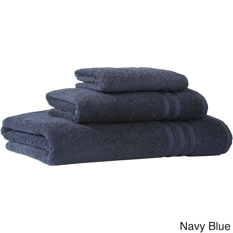 Porch & Den Patterson Hotel Turkish Cotton 3-piece Terry Towel Set - Navy Blue