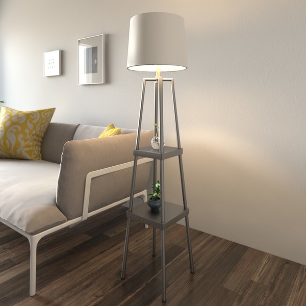 Porch & Den Roosevelt Row Pierce Lighting 3-way 58-inch Distressed Iron Etagere Floor Lamp