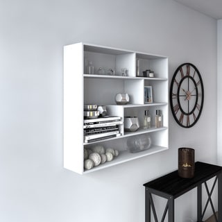 Porch & Den Lloyd Large Rectangular White Shelf Unit