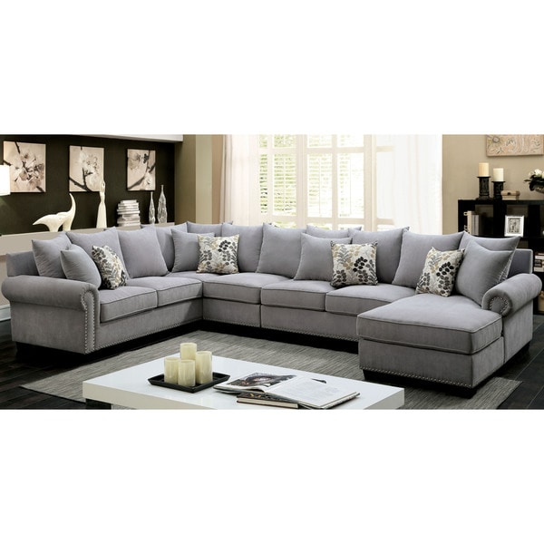 Casana 2 Piece Grey Upholstered U Shaped Extended Linen Casana 2 Piece Grey Upholstered U Shaped Extended Linen Sectional
