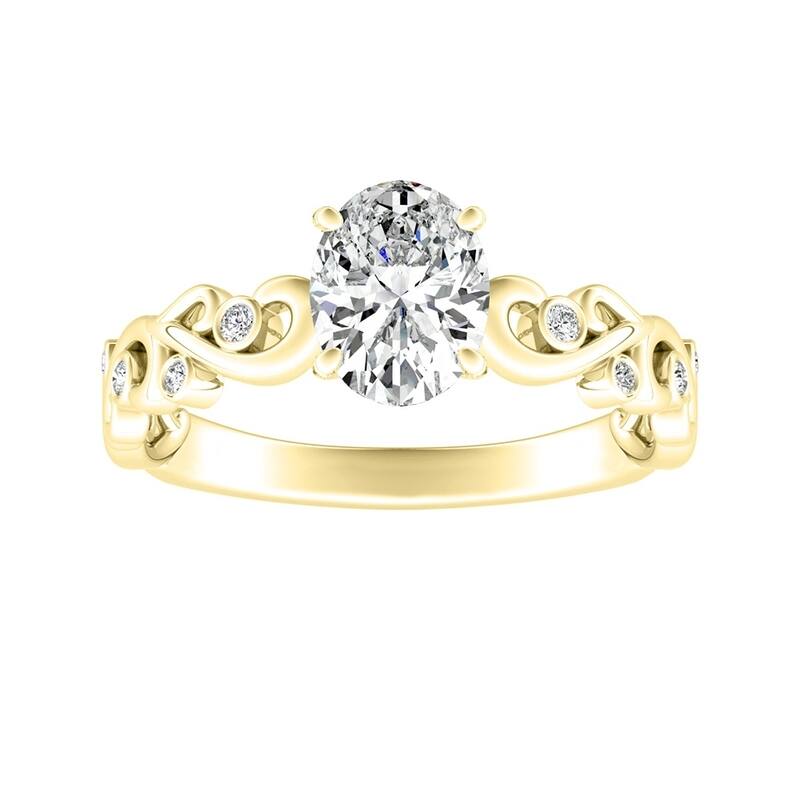 Auriya 18k Gold 1/3ctw Vintage Oval-cut Solitaire Diamond Engagement Ring