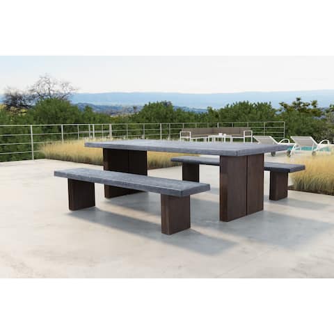 Windsor Dining Table Cement & Natural - 94.5W x 39.4D x 29H