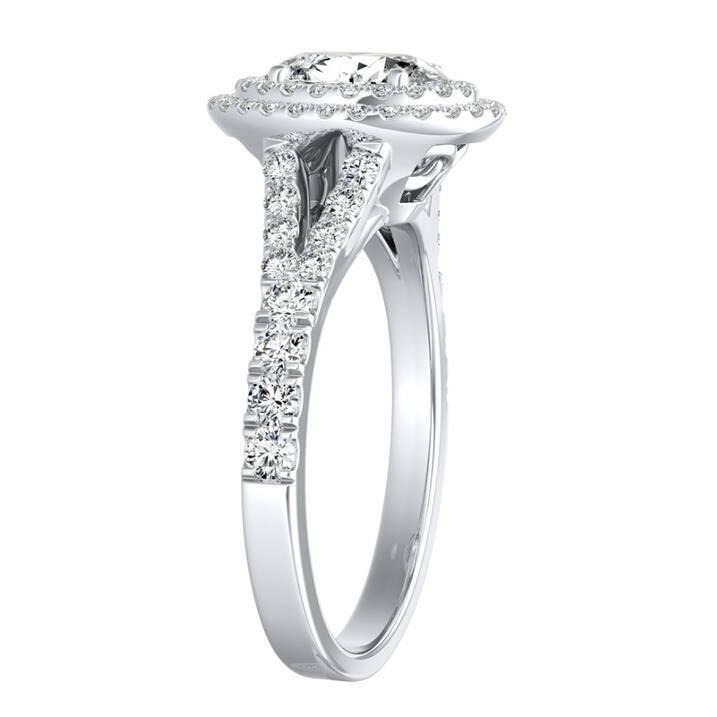 Oval Shape Halo Diamond Engagement Ring 1 1/4ctw 18k Gold by Auriya