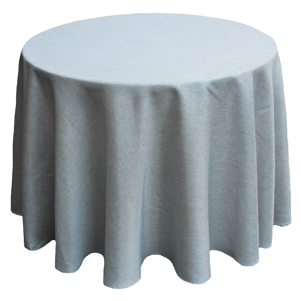 Gala Glistening Easy Care Solid Color Tablecloth, 90-Inch Round, Silver