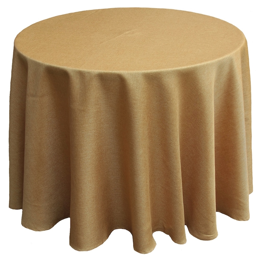 Gala Glistening Easy Care Solid Color Tablecloth, 70-Inch Round, Gold