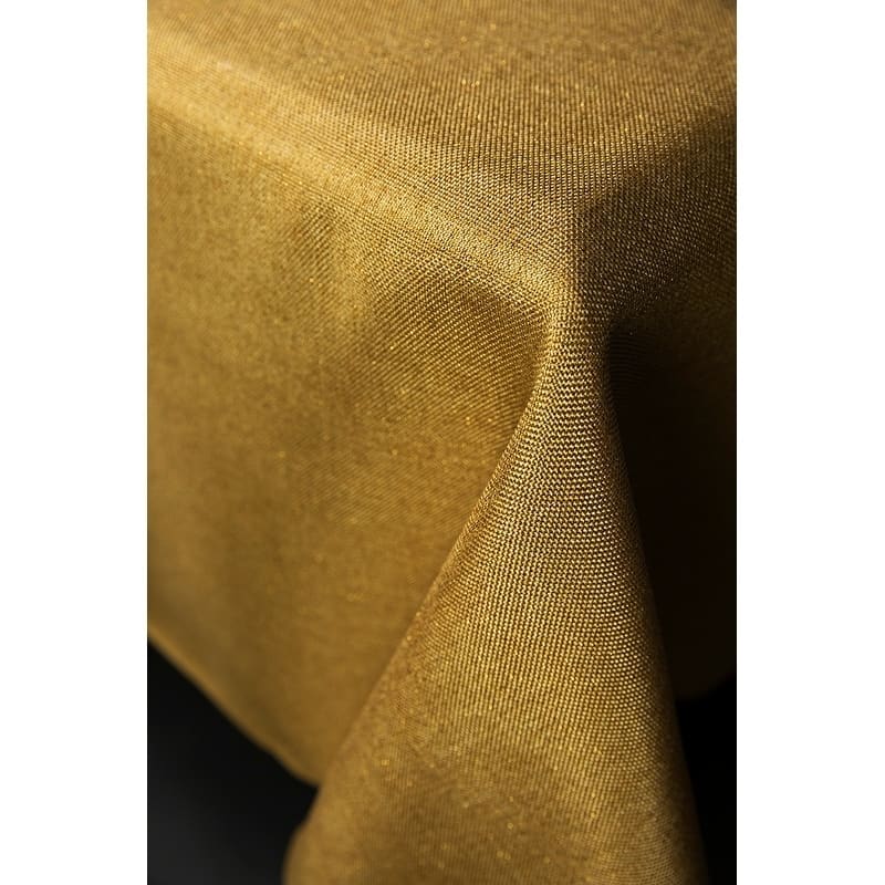 Gala Glistening Easy Care Solid Color Tablecloth, 70-Inch Round, Gold