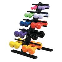 CanDo® Vinyl Coated Dumbbell - 10-Piece Set with Floor Rack - 2 each 1, 2, 3, 4, 5