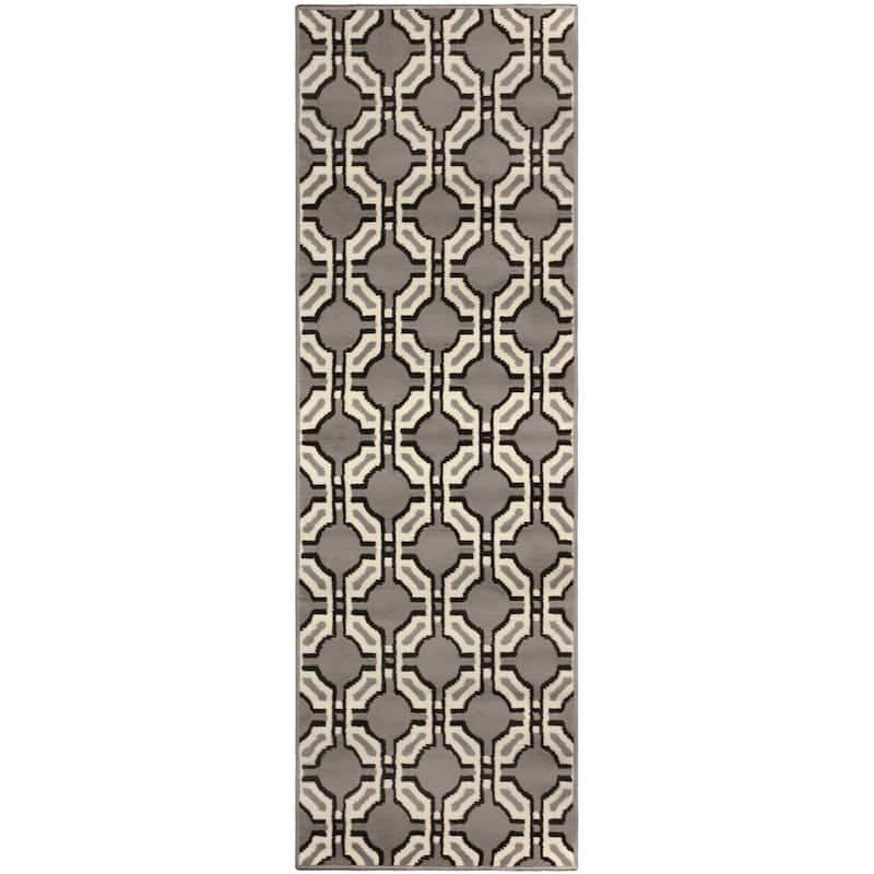 Modern Geometric Art-Deco Trellis Power-Loomed Indoor Area Rug by Superior