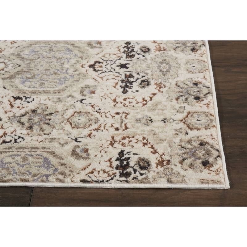 Silver Screen Floral Modern Area Rug