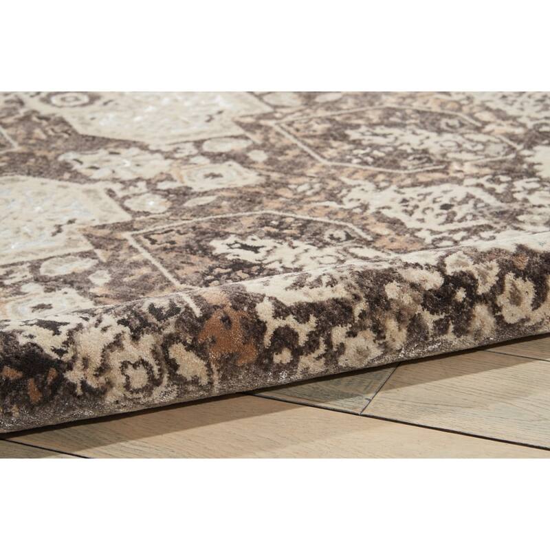 Silver Screen Floral Modern Area Rug