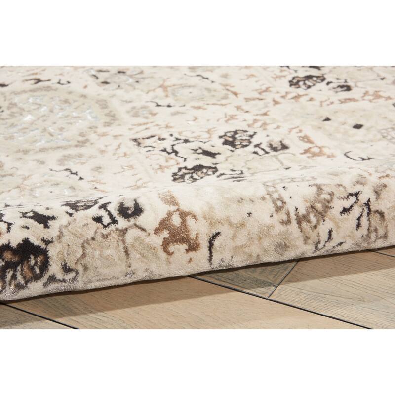 Silver Screen Floral Modern Area Rug
