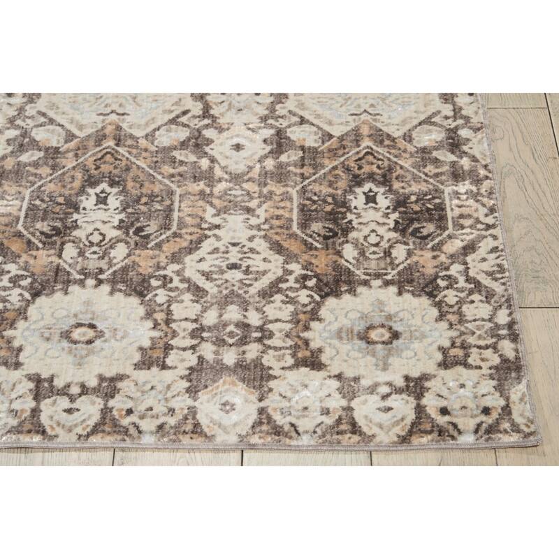 Silver Screen Floral Modern Area Rug