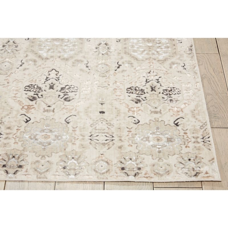 Silver Screen Floral Modern Area Rug