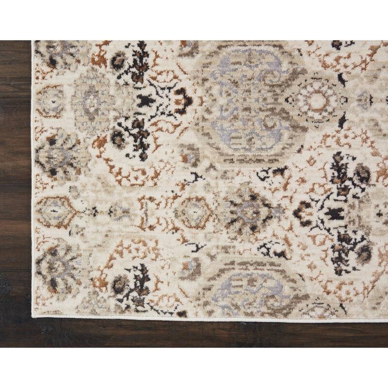 Silver Screen Floral Modern Area Rug