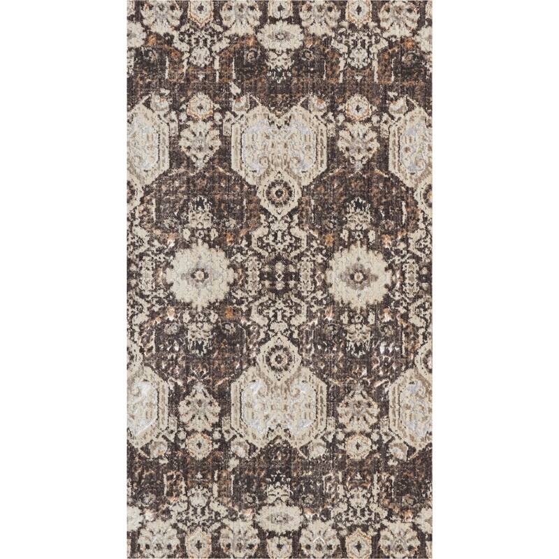 Silver Screen Floral Modern Area Rug
