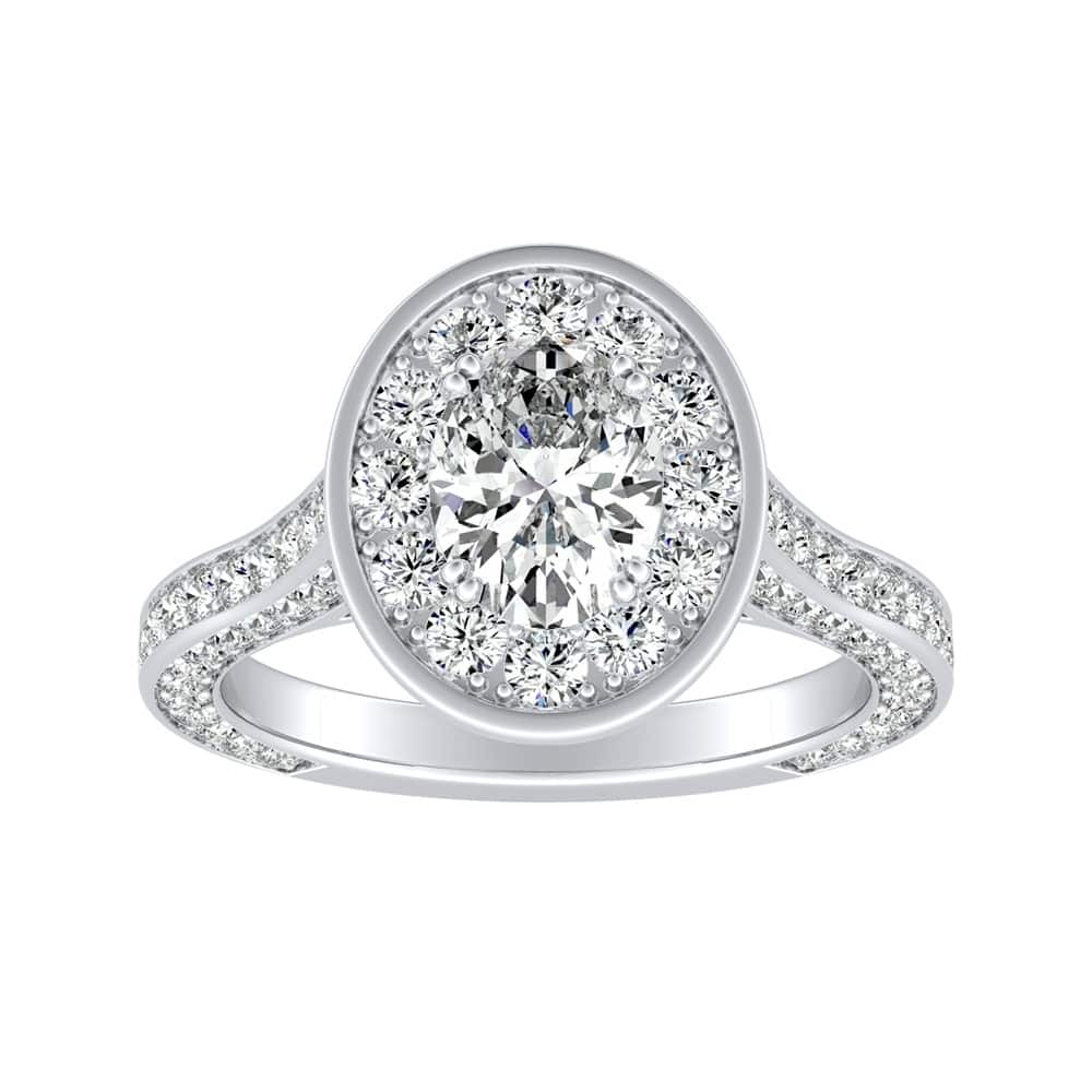 Oval-cut 2 1/4ctw Halo Diamond Engagement Ring by Auriya 18k Gold