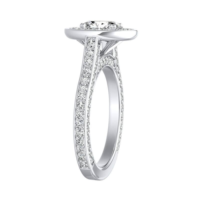 Oval-cut 2 1/4ctw Halo Diamond Engagement Ring by Auriya 18k Gold