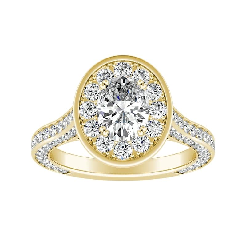 Oval-cut 2 1/4ctw Halo Diamond Engagement Ring by Auriya 18k Gold