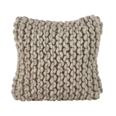 Chunky Cable Knit Design Accent Cushion Wool Throw Pillow