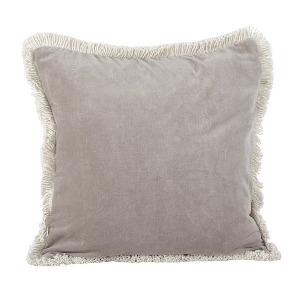 Shop Cotton Fringe Trimmed Down Filled Throw Pillow - Free ...