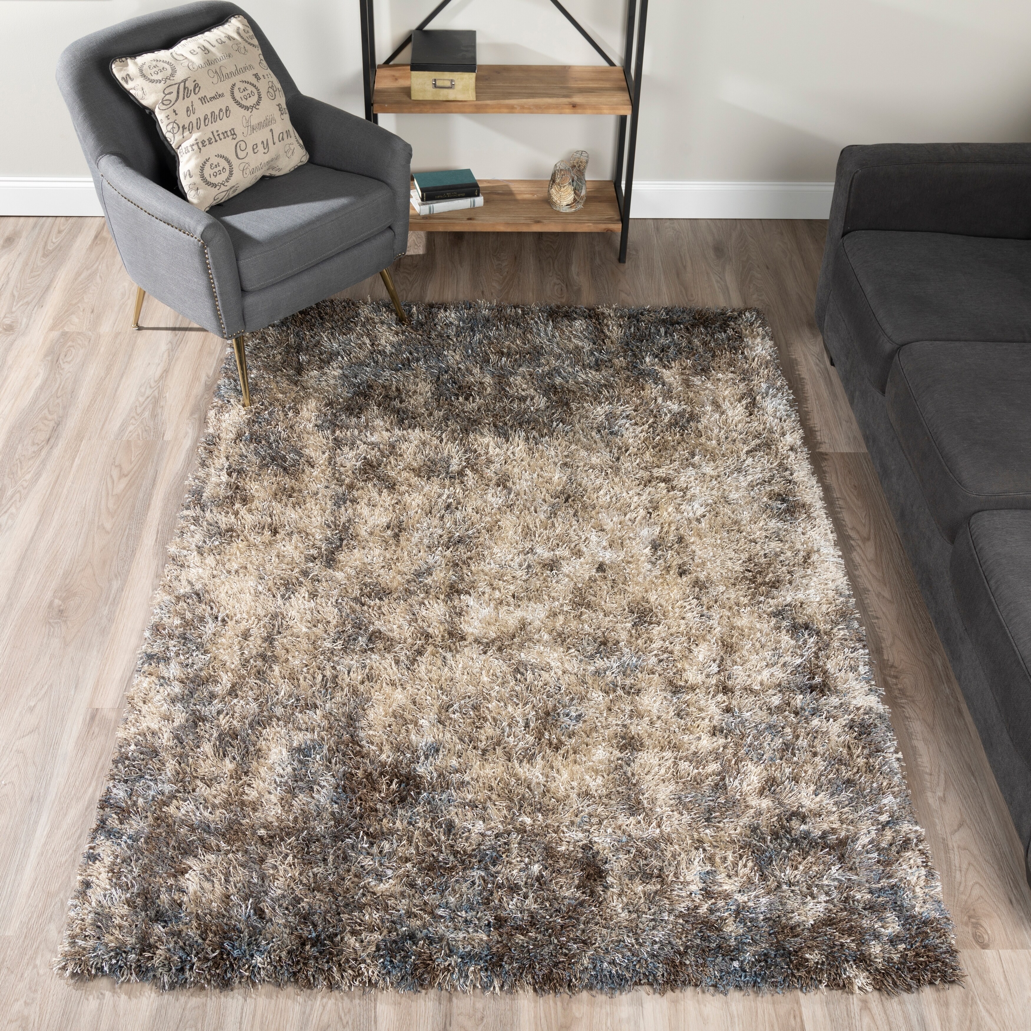 Addison Borealis Plush Abstract Blue Beige Area Rug 7 Plush Abstract Blue Beige Area Rug